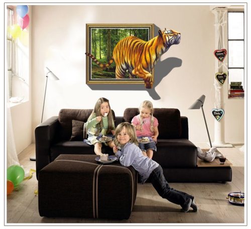 AY8001 3D hatású Tigrises falmatrica 100x70 cm, azonnal raktárról